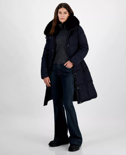 Women's Faux-Fur-Collar Belted Puffer Coat, Created for Modazone Admiral - 4