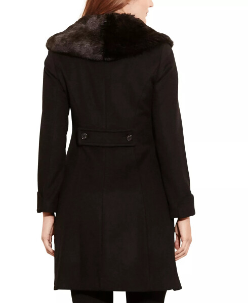 Women's Faux-Fur-Collar Coat Black - 2