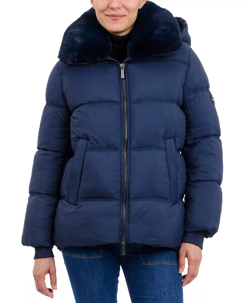 Women's Faux-Fur-Collar Hooded Puffer Coat, Created for Modazone Admiral - 1