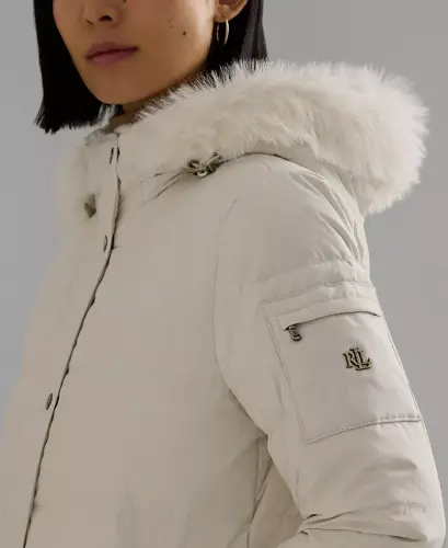 Women's Faux-Fur Hooded Puffer Coat - 4