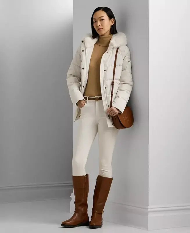 Women's Faux-Fur Hooded Puffer Coat - 6