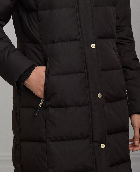 Women's Faux-Fur Hooded Puffer Coat Black - 4