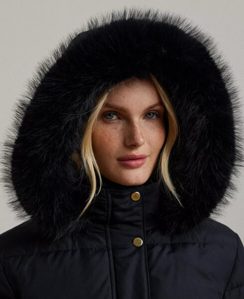 Women's Faux-Fur Hooded Puffer Coat Dk Navy - 3