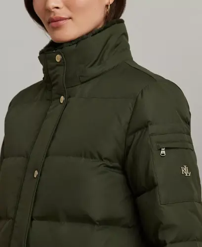 Women's Faux-Fur Hooded Puffer Coat - Litchfield Loden - 3