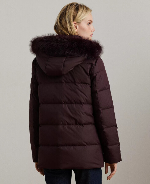 Women's Faux-Fur Hooded Puffer Coat Pinot Noir - 2