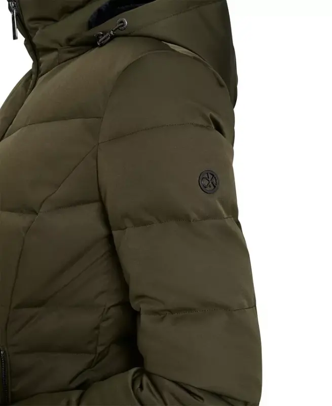 Women's Faux-Fur-Lined Hooded Puffer Coat - Twig - 5