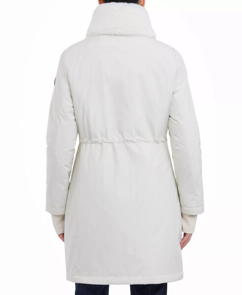 Women's Faux-Fur-Trim Anorak Raincoat Bone - 2