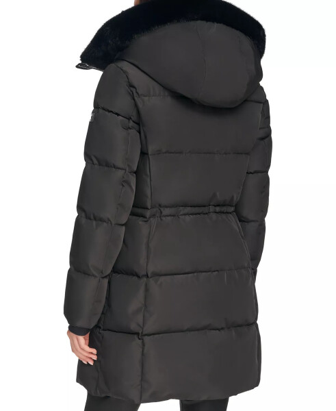 Women's Faux-Fur-Trim Hooded Anorak Puffer Coat Black - 2