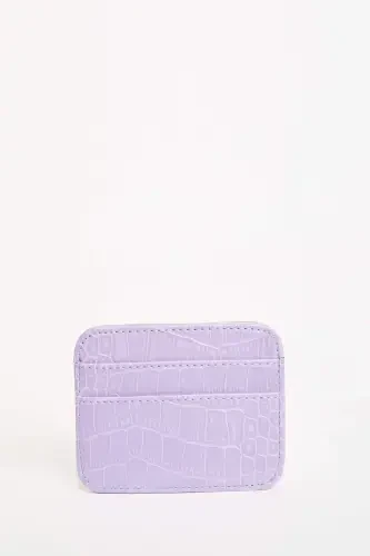 Women's Faux Leather Croco Card Holder W2526azns - 4