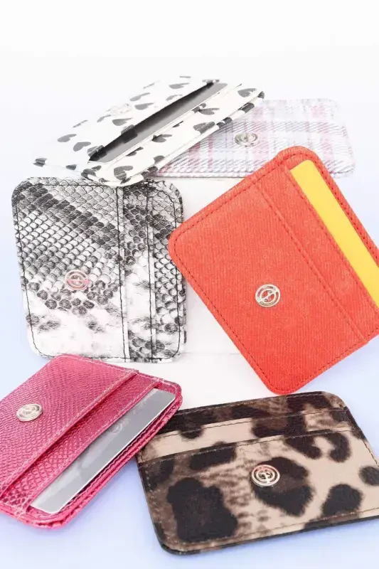 Women's Faux Leather Croco Cardholder W2526azns - 5