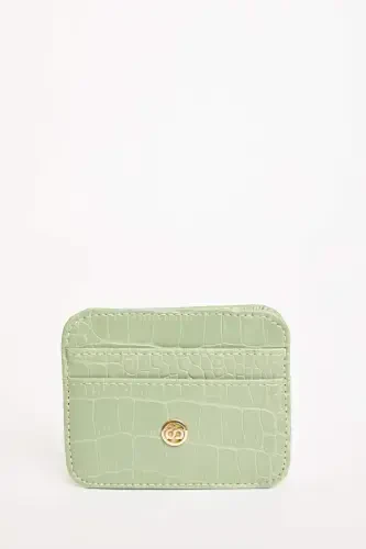 Women's Faux Leather Croco Cardholder W2526azns-green - 1
