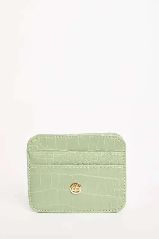 Women's Faux Leather Croco Cardholder W2526azns-green - 1