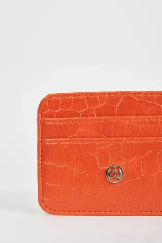 Women's Faux Leather Croco Cardholder W2526azns-Orange - DEFACTO (1)