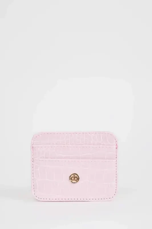 Women's Faux Leather Croco Cardholder W2526azns-Pink - DEFACTO