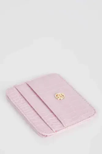Women's Faux Leather Croco Cardholder W2526azns-Pink - 4