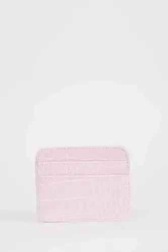 Women's Faux Leather Croco Cardholder W2526azns-Pink - 5