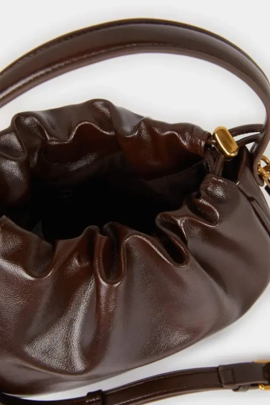 Women's Faux Leather Crossbody Bag-Dark Brown - 5