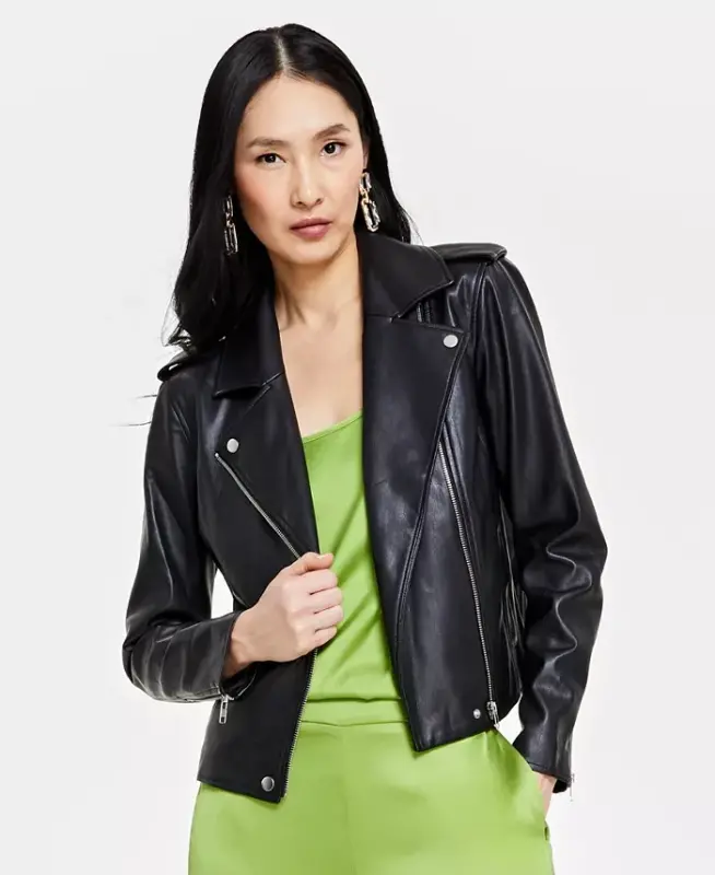 Women's Faux-Leather Jacket, Created for Modazone - 1