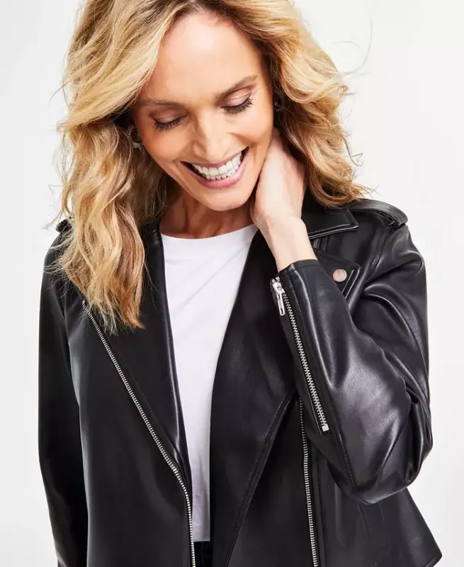 Women's Faux-Leather Jacket, Created for Modazone - 5