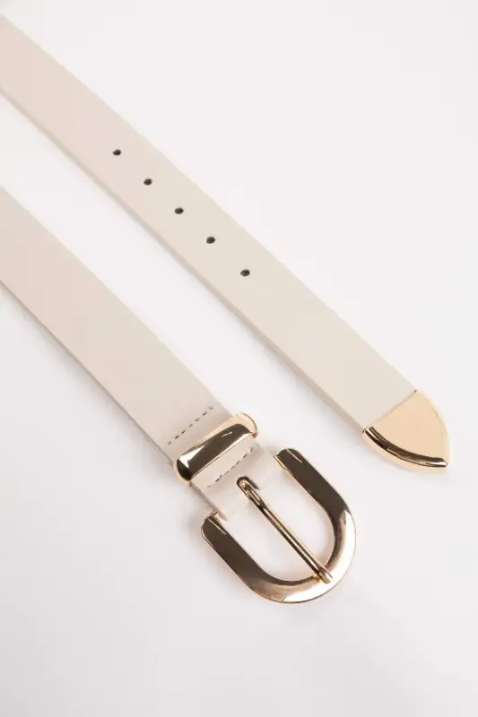 Women's Faux Leather Jean Belt-Beige - DEFACTO