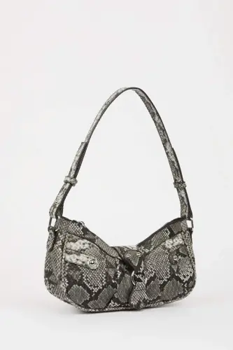 Women's Faux Leather Shoulder Bag - Black - DEFACTO (1)