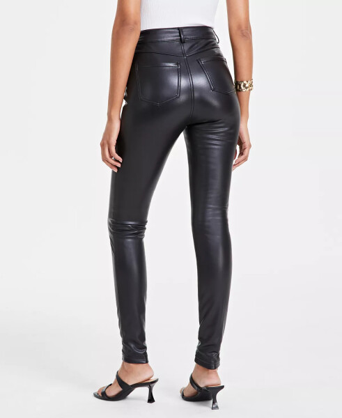 Women's Faux-Leather Skinny Pants, Created for Modazone Deep Black - 8