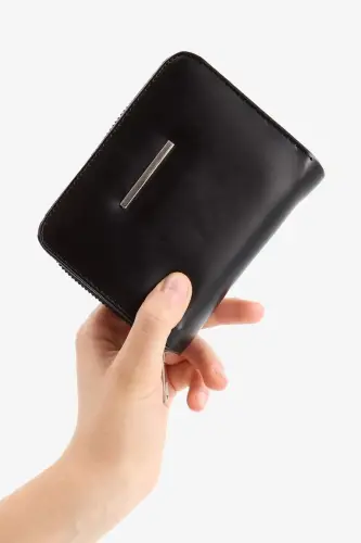 Women's Faux Leather Wallet-Black - DEFACTO (1)