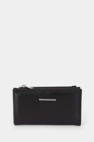 Women's Faux Leather Wallet-Black - DEFACTO (1)