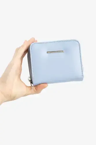 Women's Faux Leather Wallet-Blue - DEFACTO (1)