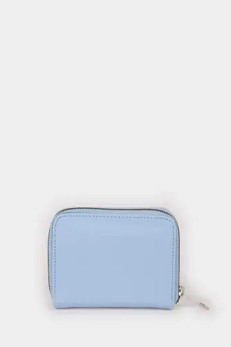 Women's Faux Leather Wallet-Blue - 6