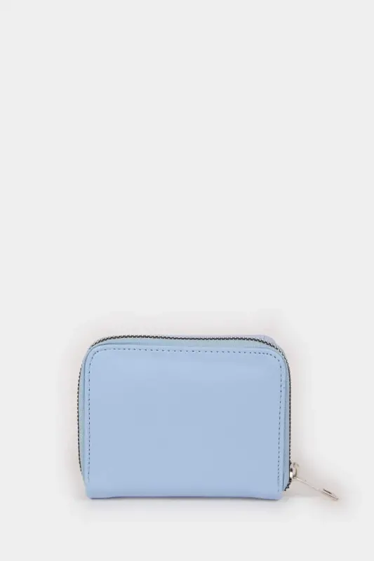 Women's Faux Leather Wallet-Blue - 6