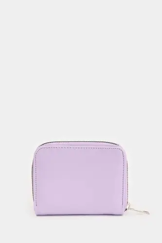 Women's Faux Leather Wallet-Light Lilac - 6