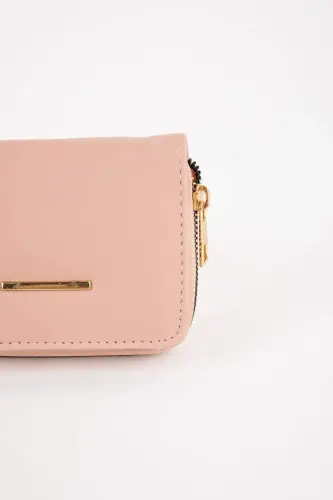 Women's Faux Leather Wallet-Light Pink - DEFACTO (1)