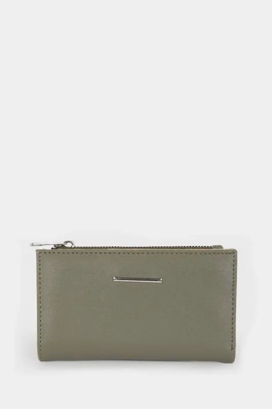 Women's Faux Leather Wallet-Mint - 1