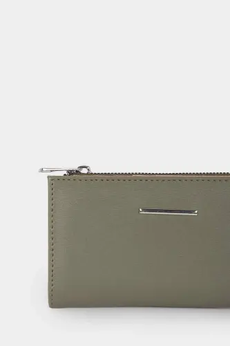Women's Faux Leather Wallet-Mint - DEFACTO (1)