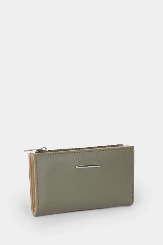 Women's Faux Leather Wallet-Mint - 3