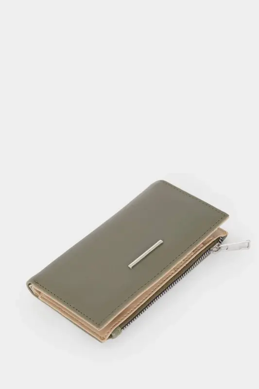 Women's Faux Leather Wallet-Mint - 5