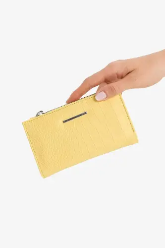 Women's Faux Leather Wallet-Yellow - DEFACTO (1)