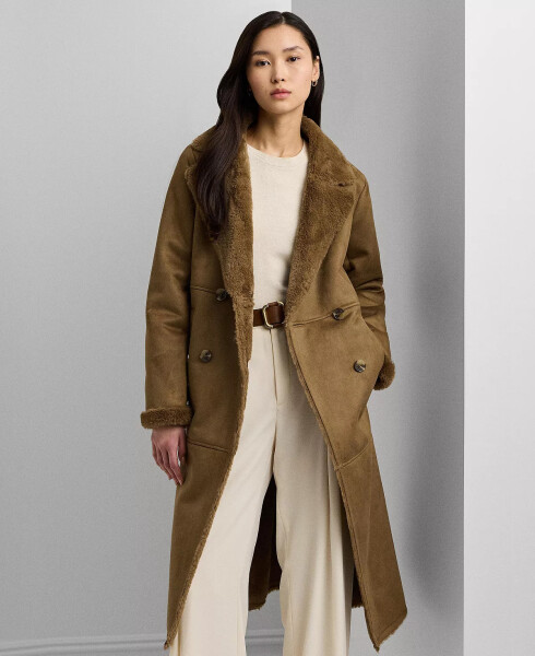 Women's Faux-Shearling Coat Camel - 5