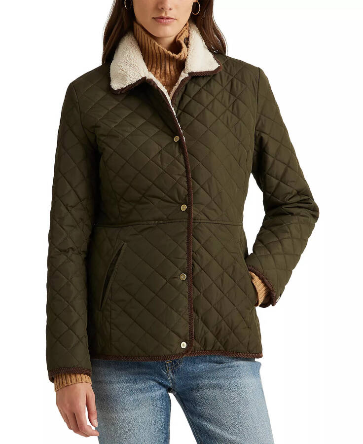 Women's Faux-Sherpa-Collar Quilted Coat Litchfield - 1