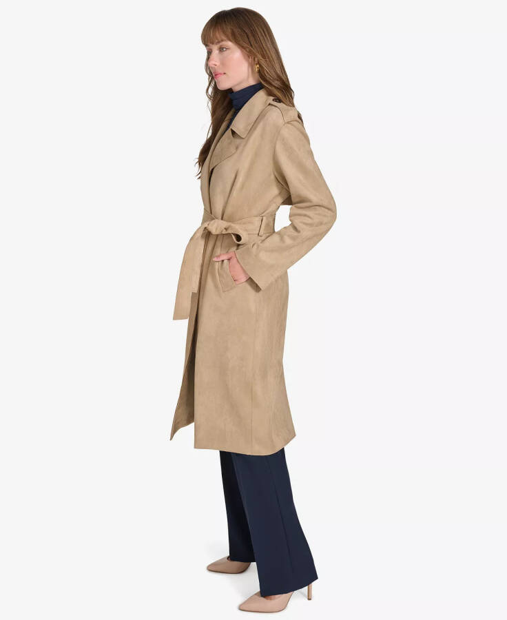 Women's Faux-Suede Trench Coat Tanin - 3