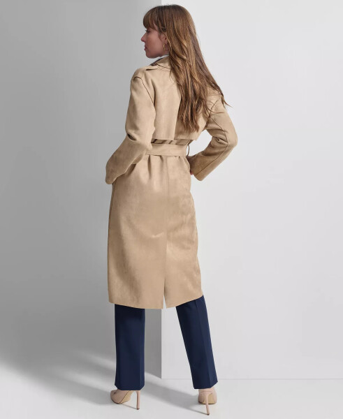 Women's Faux-Suede Trench Coat Tanin - 6