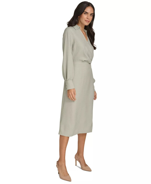 Women's Faux-Wrap Long-Sleeve Sheath Dress Jadeite - 2