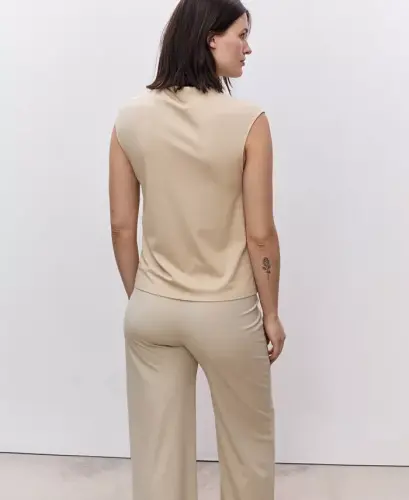 Women's Fine-Knit Wide Leg Trousers - 3
