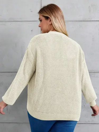 Women's Five Button Plus Size Knit Cardigan - 3