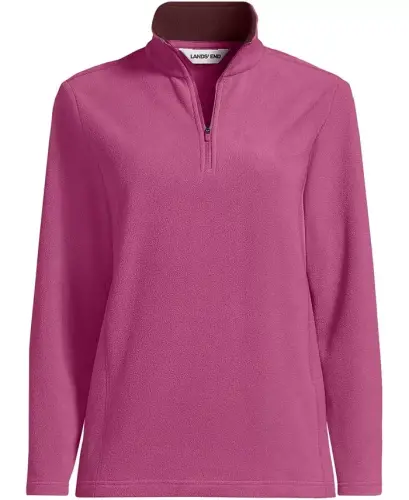 Women's Fleece Quarter Zip Pullover - Light raspberry/burgundy - 1