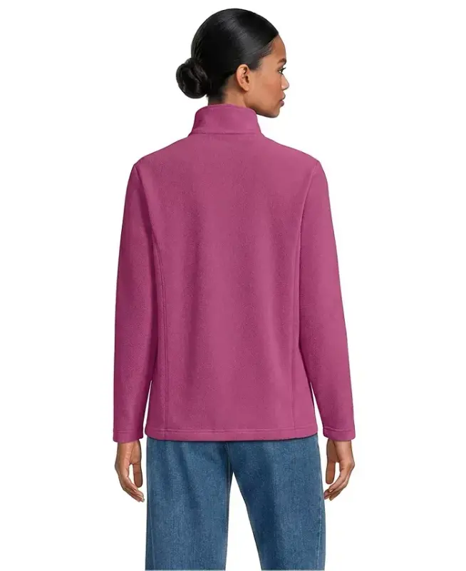 Women's Fleece Quarter Zip Pullover - Light raspberry/burgundy - 3