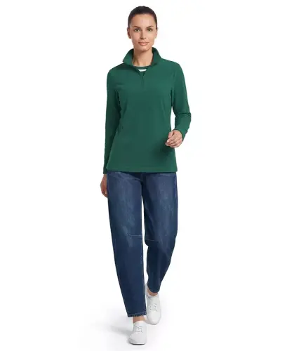Women's Fleece Quarter Zip Pullover - Pine - 4