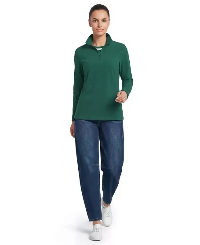 Women's Fleece Quarter Zip Pullover - Pine - 4