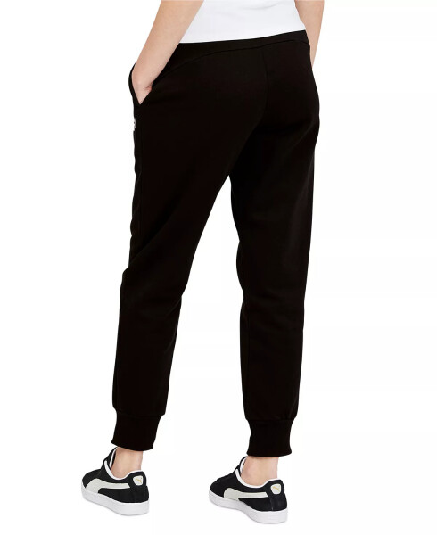 Women's Fleece Sweatpants Cotton Black-Puma White - 2